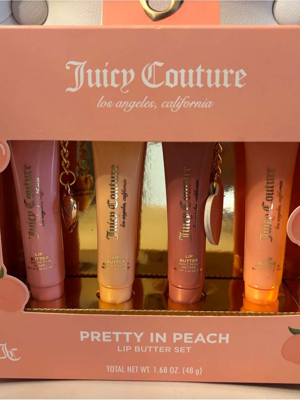 Juicy Couture Lip Butter Set - Peach, Pink, Coral, Gold Accents
